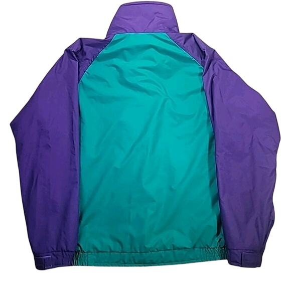 VTG 80s Woolrich Color Block Windbreaker Jacket S Purple Green Pink Retro - Picture 2 of 7